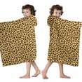 thumbnail image 4 of Yellow and Brown Of Cheetah Print Hooded Bath Towel，50"x30" for Ages 3 To 12 Kids, Quick Dry Lightweight Soft Microfiber Hood Beach Towel Cover Up for Kids, 4 of 7
