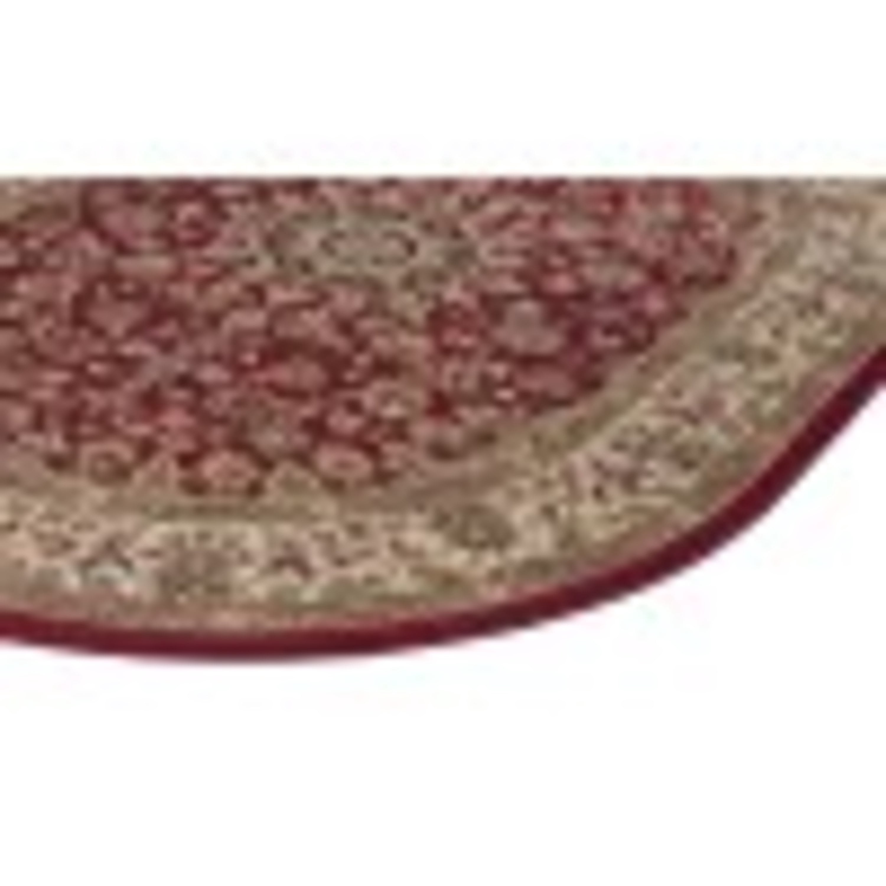 Transitional Area Rug (6'7'' x 9'6'' Oval) Oriental Red, Beige Living Room Easy to Clean