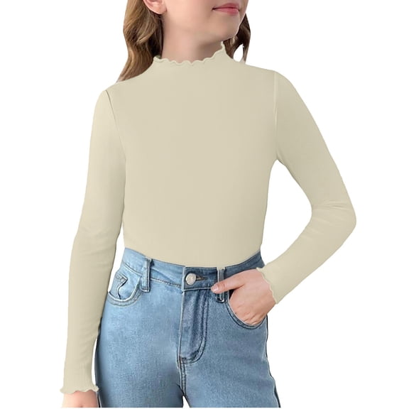 FDDMis Basic Tees White Top Girls Shirt Long Sleeve Shirts Sweat Shirt Baby Girl 24 Months Clothes Teenage Girl Clothes Cute Y2k Clothes