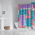 thumbnail image 2 of Bohemian Pioneer Flower Patchwork Shower Curtain 72"x84" ,Bathroom Decorative Shower Curtains Set with 12 Hooks,Modern Waterproof Washable Shower Curtain, 2 of 6