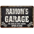 thumbnail image 1 of RAMON'S Garage Black Grunge Sign 16 x 24 Matte Finish Metal 116240005216, 1 of 1