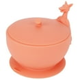 thumbnail image 3 of Cute Silicone Baby Feeding Bowl Spoon Set with Suction Base Non-Slip Tableware for InfantCoral Red, 3 of 5
