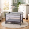 thumbnail image 2 of Baby Trend Comet Quick-Fold Playard with Full-Size Hanging Bassinet and Travel Bag, Desert Grey, 2 of 12