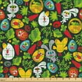thumbnail image 2 of Ambesonne Easter Fabric by the Yard Upholstery, Colorful Easter Theme Art, 1 Yard, Charcoal Grey Multicolor, 2 of 5