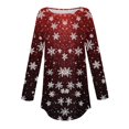 thumbnail image 4 of NMMUED Christmas Shirts Holiday Outfits for Women Womens Graphic T Shirts Christmas Tunics for Women Blouse Tops for Women Christmas Party Outfits for Women Womens Graphic Tees Wine L, 4 of 5