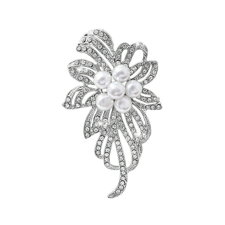 gyujnb Brooches for Women Accessories Clothing Women's Business Rhinestone Brooch Brooch Banquet Corsage Brooch Brooches in Jewelry, Size: One size, Gray