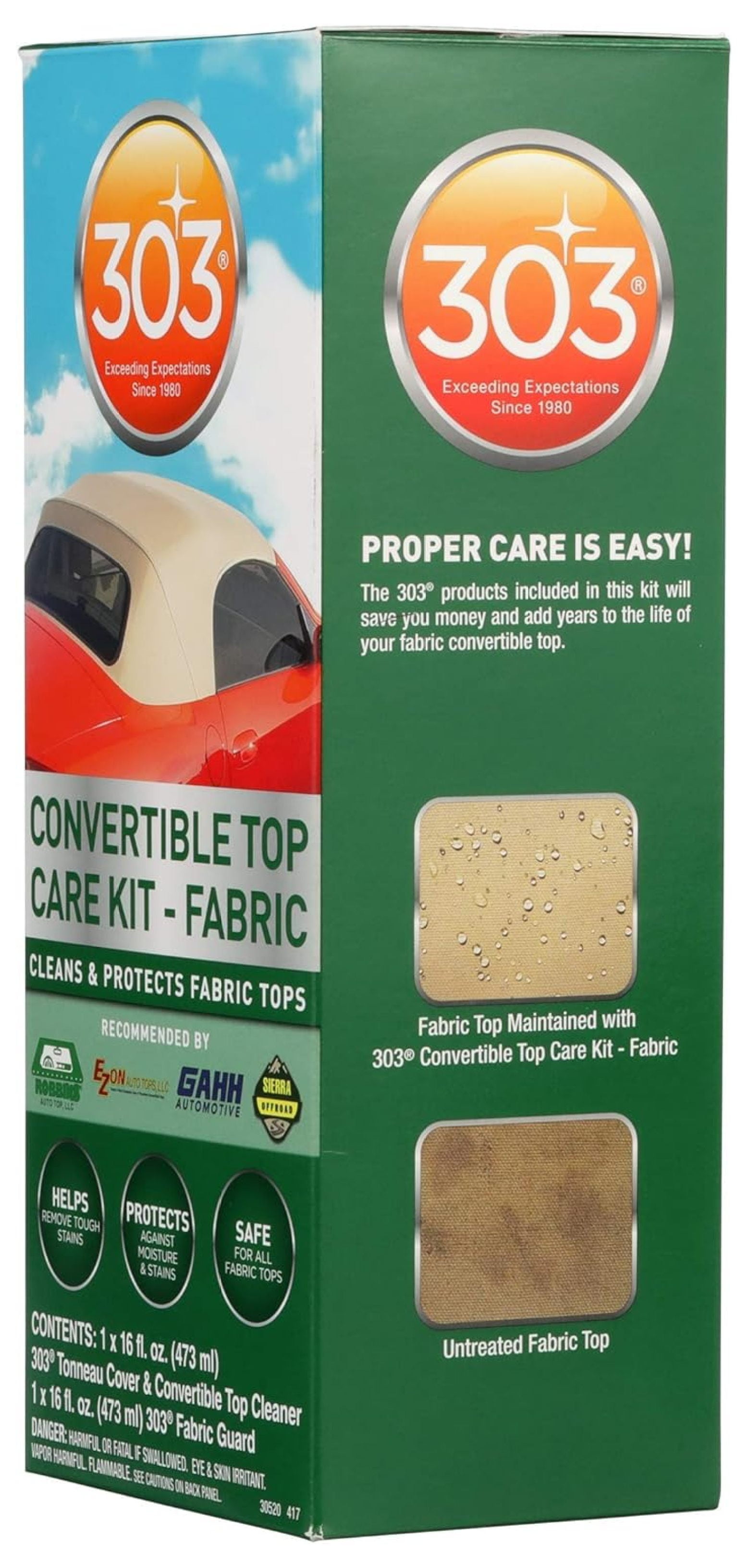 Convertible Fabric Top Cleaning and Care Kit - Cleans And Protects Fabric Tops - Includes Tonneau Cover And Convertible Top Cleaner 16 fl. oz. + Fabric Guard, (30520) 32 Fl Oz (Pack of 1)