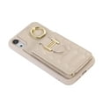 thumbnail image 3 of Nalacover Ring Holder Kickstand Case for iPhone XR 6.1" Crossbody Wallet Case with Credit Card Slots, Lanyard Shoulder Strap Premium PU Leather Wrist Hand Strap Cover, Beige, 3 of 10