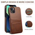 thumbnail image 5 of SaniMore Case for iPhone 15 6.1" 2023, Card Slots [Up to 2] Wear-resistant PU Leather Skin Shockproof PC Backplane Anti-fall Slim Lightweight Shell for iPhone 15, Brown, 5 of 7