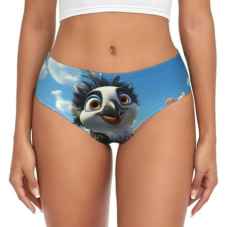 Womens Underwear - Joyful Animated Bird No Show Seamless Underwear for Women  Soft Stretch Sexy Women s Panties  Cute Hipster Ladies Panties Bikini Underwear Briefs
