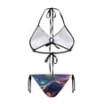 thumbnail image 2 of Chririnla Women's Psychedelic Galaxy Halter Bikini Set - Two Piece Triangle Swimsuit with Tie Side Bottoms, Perfect for Tropical Beach Vacations & Pool Parties, 2 of 9