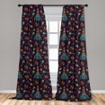 thumbnail image 5 of Ambesonne Octopus Curtains, Mermaid Style, Pair of 28"x63", Multicolor, 5 of 5