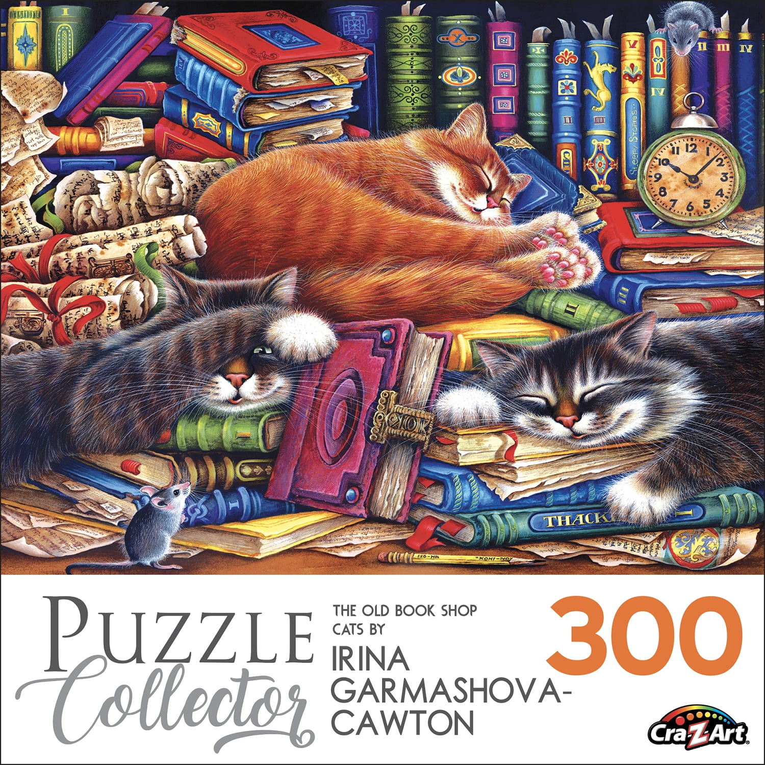 Lang lav lektier gå på indkøb Cra-Z-Art Puzzle Collector 300 Piece Jigsaw Puzzle - The Old Book Shops  Cats - Walmart.com
