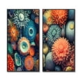 thumbnail image 2 of Designart "Retro Harmony Beautiful Deep Sea Anemones I" Marine Animals Framed Wall Art Set Of 2 - Modern Blue Gallery Wall Frame Set For Home Decor, 2 of 6