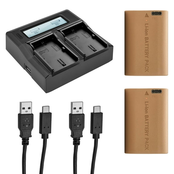 Green Extreme 2-Pack of LP-E6NH Batteries and Dual Battery Charger for Canon R5, R6  (7.2V, 2250mAh)