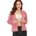 thumbnail image 5 of LELINTA Women's Velour Tracksuits Hoodie Running Jogger Shirt, Plus Size S-2XL (Only Top), 5 of 6