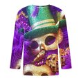 thumbnail image 2 of Jinhomg Mens Big and Tall Holiday T Shirts Fashion Mardi Gras Themed Graphic Tees Casual Loose 3/4 Sleeve Carnival Party Tops Funny Celebration T-Shirt Multicolor M, 2 of 4