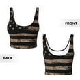 thumbnail image 6 of Goofa American Flag with Desert Camouflage Printed Sports Bras for Women, High Impact Running Bra Workout Crop Tank Tops Longline Sports Bra Push up-, 6 of 9