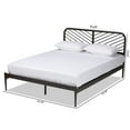 thumbnail image 2 of Bowery Hill Industrial Black Finished Metal Queen Size Platform Bed, 2 of 6