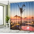thumbnail image 5 of Ambesonne Tropical Shower Curtain, Ocean View at Sunset, 69"Wx84"L, Multicolor, 5 of 5