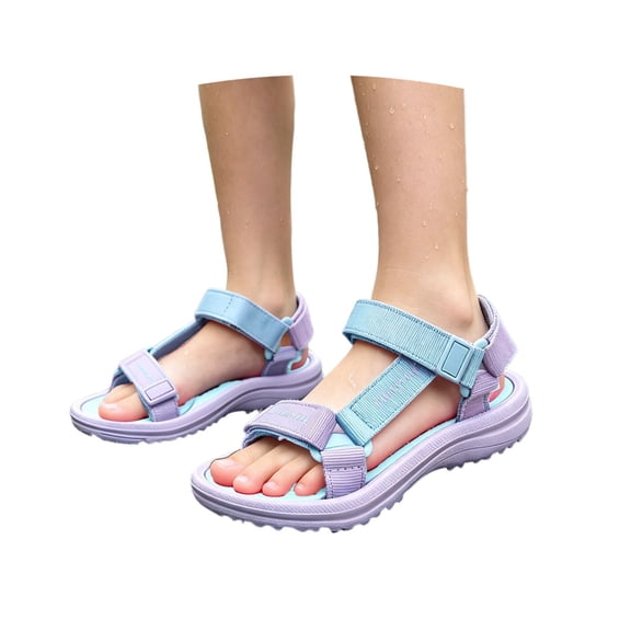 RMGVDSD Girls Sandals Open-Toe Summer Gradient Color Lightweight Outdoor Sport Sandals Stylish Shoes For Little Kid/Big Kid