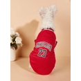 thumbnail image 1 of 1pc Red Pet Clothes, Breathable Mesh Basketball Jersey, For Small Medium And Large Dogs, Small Corgis, Cats, 1 of 5