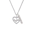 thumbnail image 2 of Delight Jewelry Silvertone Large Clear Crystal Heart with AB Crystal Heartbeat Silvertone Sisters Best Friends Forever Bar Charm Necklace, 23", 2 of 4