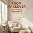 thumbnail image 6 of Animals Wall Decals Glow in the Dark, Girls Boys Waterproof Decoration for Living Room Wall Bathroom Toilet 3 Sets Orange Ginkgo Leaves 11.4" x 7.9", 6 of 7