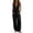 Black, variant on Tqcoqu Women's Halter Deep V Neck Rompers,Elastic Waist Wide Leg Linen Blend Jumpsuit with Pockets,Brown Women's S-XXXL