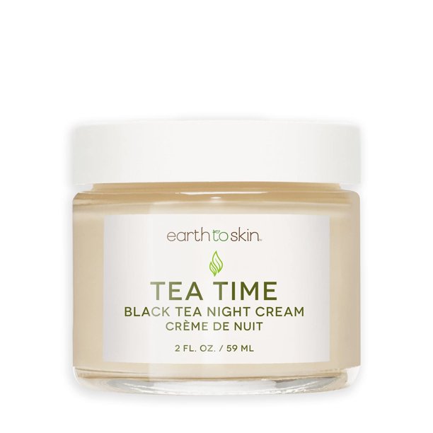 Earth To Skin Tea Time Crema de noche de té negro antienvejecimiento Hidratación intensa y protección hidratante para la cara (2.0 fl oz)