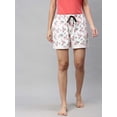 thumbnail image 1 of Quarantine Women's Floral Print Lounge Shorts With Elastic Waistband (Off-White, M), 1 of 4