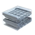thumbnail image 2 of Caja de almacenamiento de huevos para refrigerador Bandeja extraíble para huevos con capacidad para 32 huevos Huevo de refrigerador de 2 capas Gris, 2 of 7