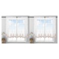 thumbnail image 3 of Cortinas transparentes Cateissary adorno para el hogar sala de estar estudio gasa bordadas Café 1*1.2 m 2Conjunto, 3 of 6