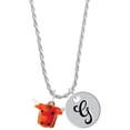 thumbnail image 1 of Delight Jewelry Resin Longhorn Silvertone Script Initial Disc - G - Charm Necklace, 20"+3", 1 of 4