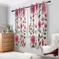 thumbnail image 2 of Yayeee Window Curtains Set of 2 for Living Room Light Filtering 63"x42", Pink Flowers, 2 of 7