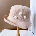 thumbnail image 3 of CoCopeaunts Womens Bucket Hat Vintage Fisherman Hat Winter Warm Wool Bowl Hat Fashion Broken Diamond Flower Bucket Cap for Girl, 3 of 8
