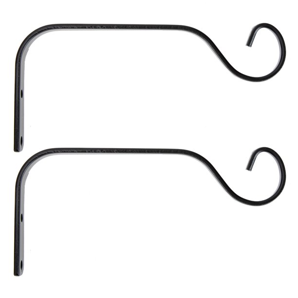 GOOHOCHY 2 ganchos de hierro para colgar macetas, soportes de pared para macetas