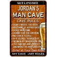 thumbnail image 1 of JORDAN'S Man Cave Rules Rusty Sign Garage Decor 8 x 12 High Gloss Metal 208120051305, 1 of 1