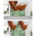 thumbnail image 4 of Burnt Orange Sheer Waterfall Valance Curtains for Window, Sparkle Gold Stained Floral Flower Art Rod Pocket Sheer Topper Swag Curtains for Living Room, Kitchen 38.5"W x 47.2"L, 2 Panels, 4 of 7