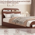 thumbnail image 2 of Yeshouse Estructura de cama de madera con cabecero y pie de cama con espacio de almacenaje, plataforma baja con listones de madera, sin somier, 2 of 6