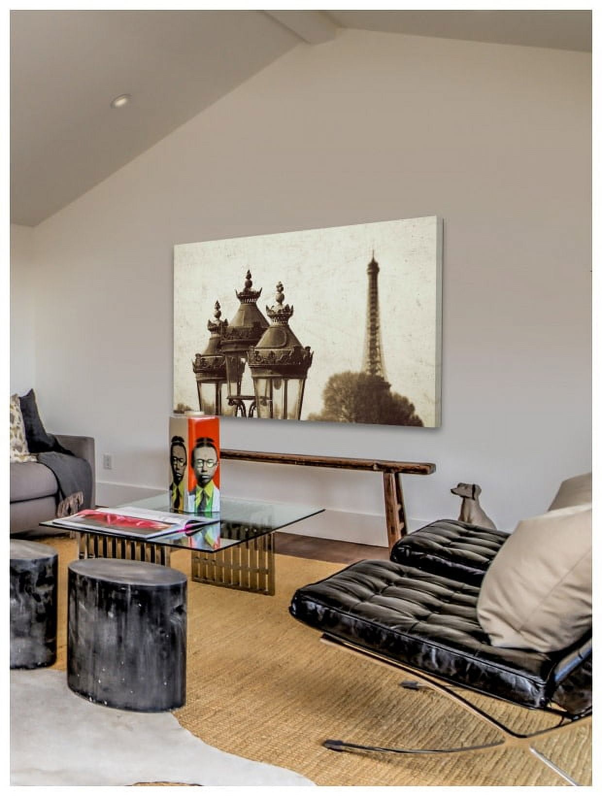 "Lamps and Eiffel Tower" Painting Print on Wrapped Canvas