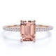 thumbnail image 1 of JeenMata Anillo de Compromiso de Morganita de 1,25 Quilates con Corte Esmeralda Creado en Laboratorio en Oro Rosa de 18 K sobre Plata, 1 of 6