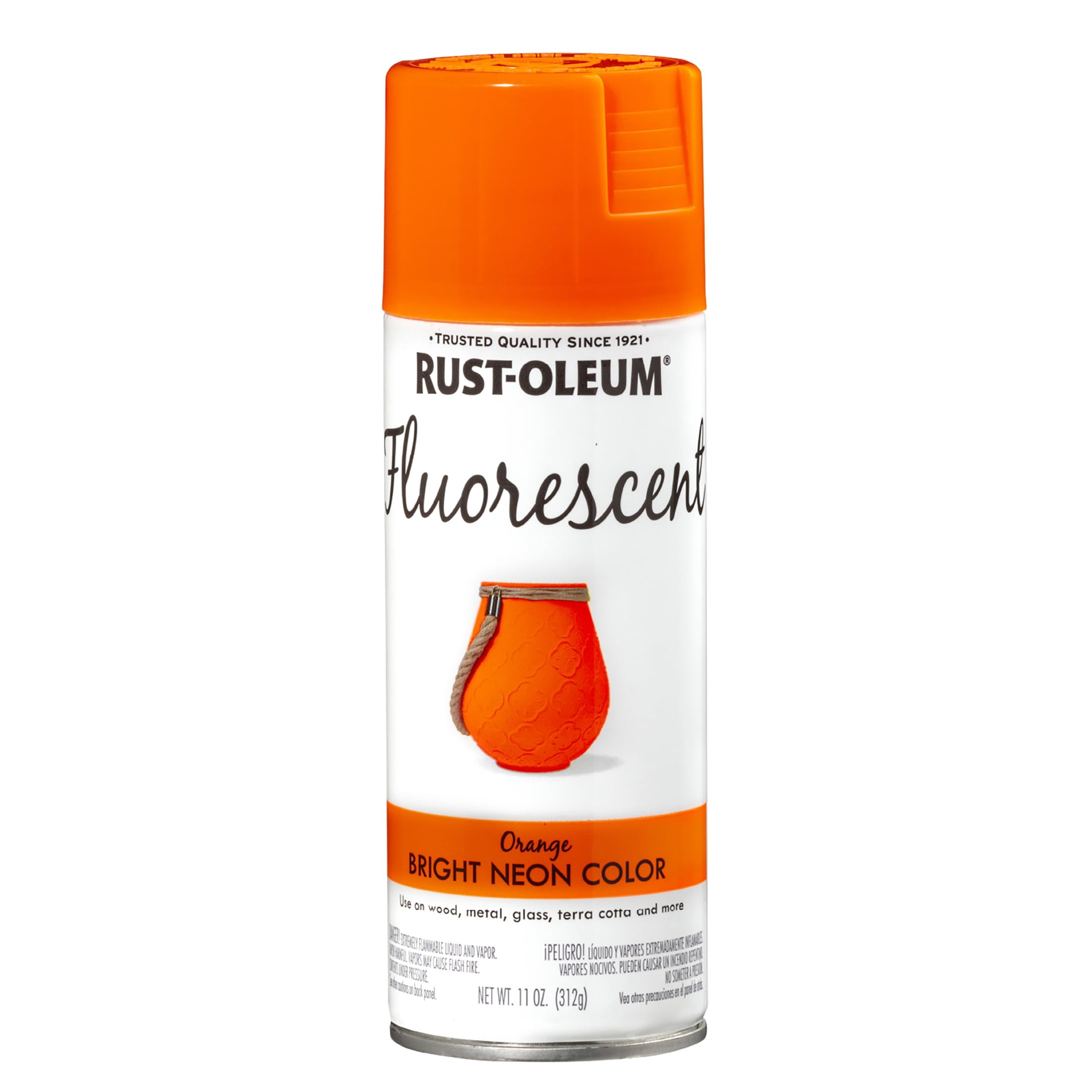 6 Pack, Fluorescent Orange, Rust-Oleum Specialty Flat Spray Paint-1954830, 11 oz