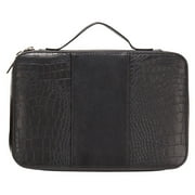 Goodhope Deluxe Croc Leather Cosmetic Toiletry Case Brown