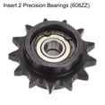 thumbnail image 3 of 2 Packs DIN(ISO) 06B Roller Chain Idler Sprocket 8mm Bore, 3/8" Pitch, Hardened 13 Tooth Tensioner Sprocket, 3 of 5