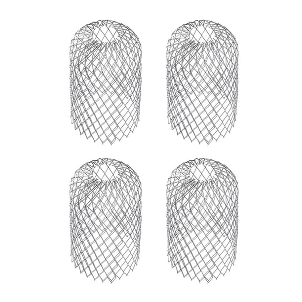 Bewildely 4 unids/set protector de canalón de aluminio fácil de instalar con filtro de drenaje hoja de cubierta de colador de filtro de Metal Jardín y Patio Altura 10cm y diam
