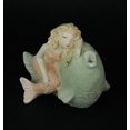 thumbnail image 3 of Whimsical Hand Painted Pastel Mermaid Leaning Against Fish Statue, 3 of 3