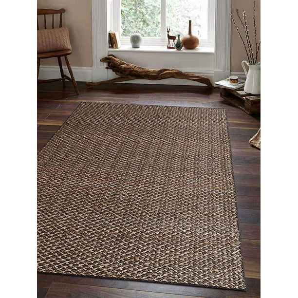 Rugsotic Carpets Hand Woven Jute 3'x5' Ecofriendly Area Rug Solid