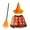 Q01 Orange, variant on Mifsaly 3 Pack Kids Girls Halloween Witch Costume Sets Tutu Skirt, Magic Brooms and Witch Hat for 4-10 Years