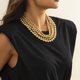 thumbnail image 4 of Collar de Cadena Vintage Sunnimix Gargantilla Redonda Exagerada de 5 Capas para Mujer Oro, 4 of 8